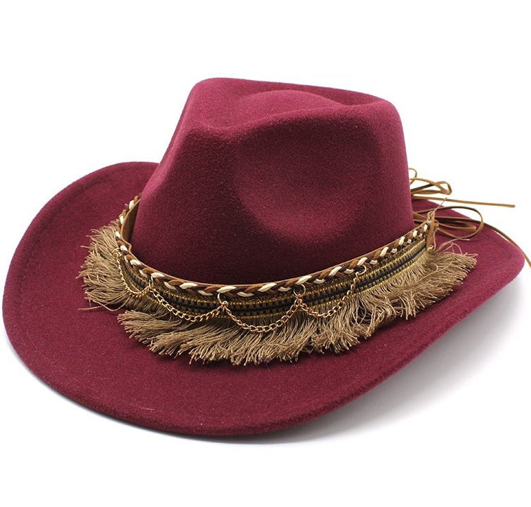 Vintage Ethnic Cowboy Hat – Wide Brim Western Sun Hat