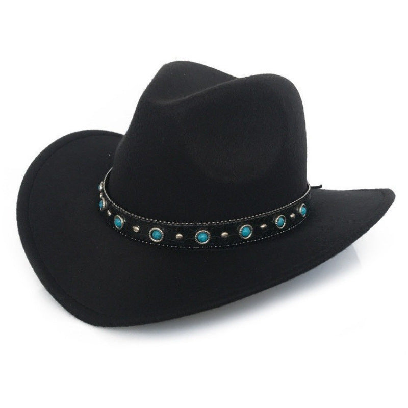 Vintage Ethnic Cowboy Hat – Wide Brim Western Sun Hat