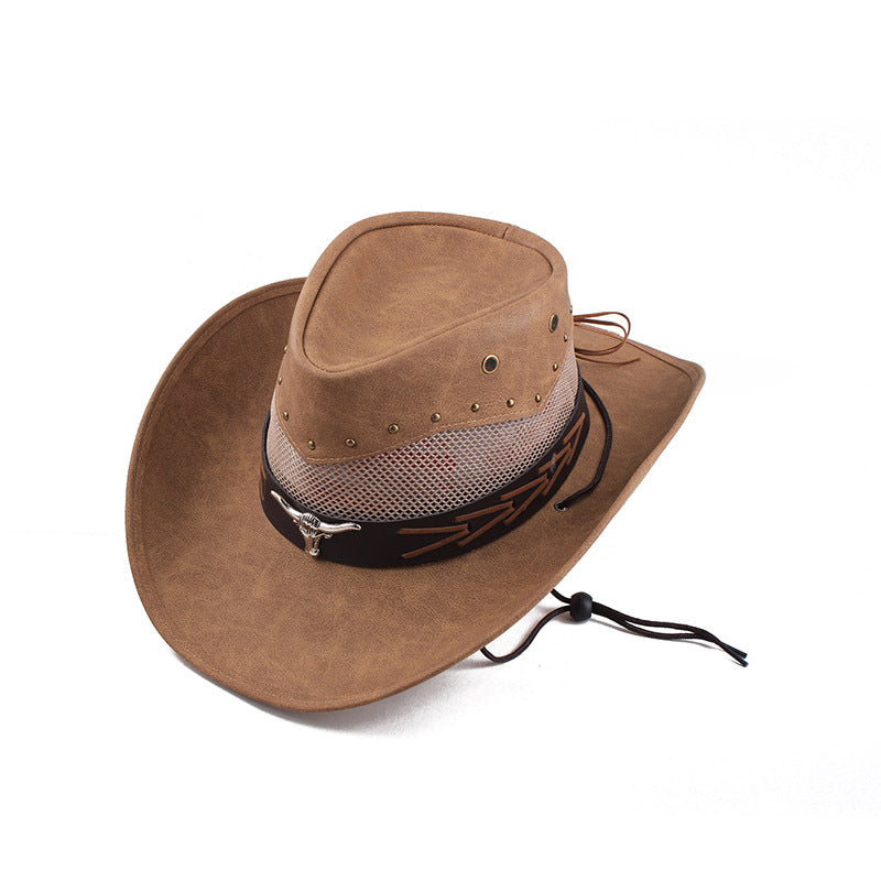 Wide Brim Western Cowboy Hat – Sun Protection Outdoor Hat