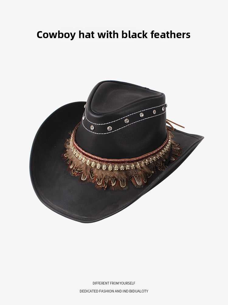 Wide Brim Western Cowboy Hat – Sun Protection Outdoor Hat