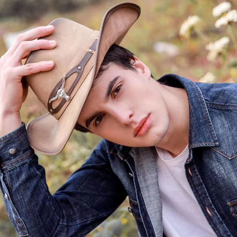 Wide Brim Western Cowboy Hat – Sun Protection Outdoor Hat