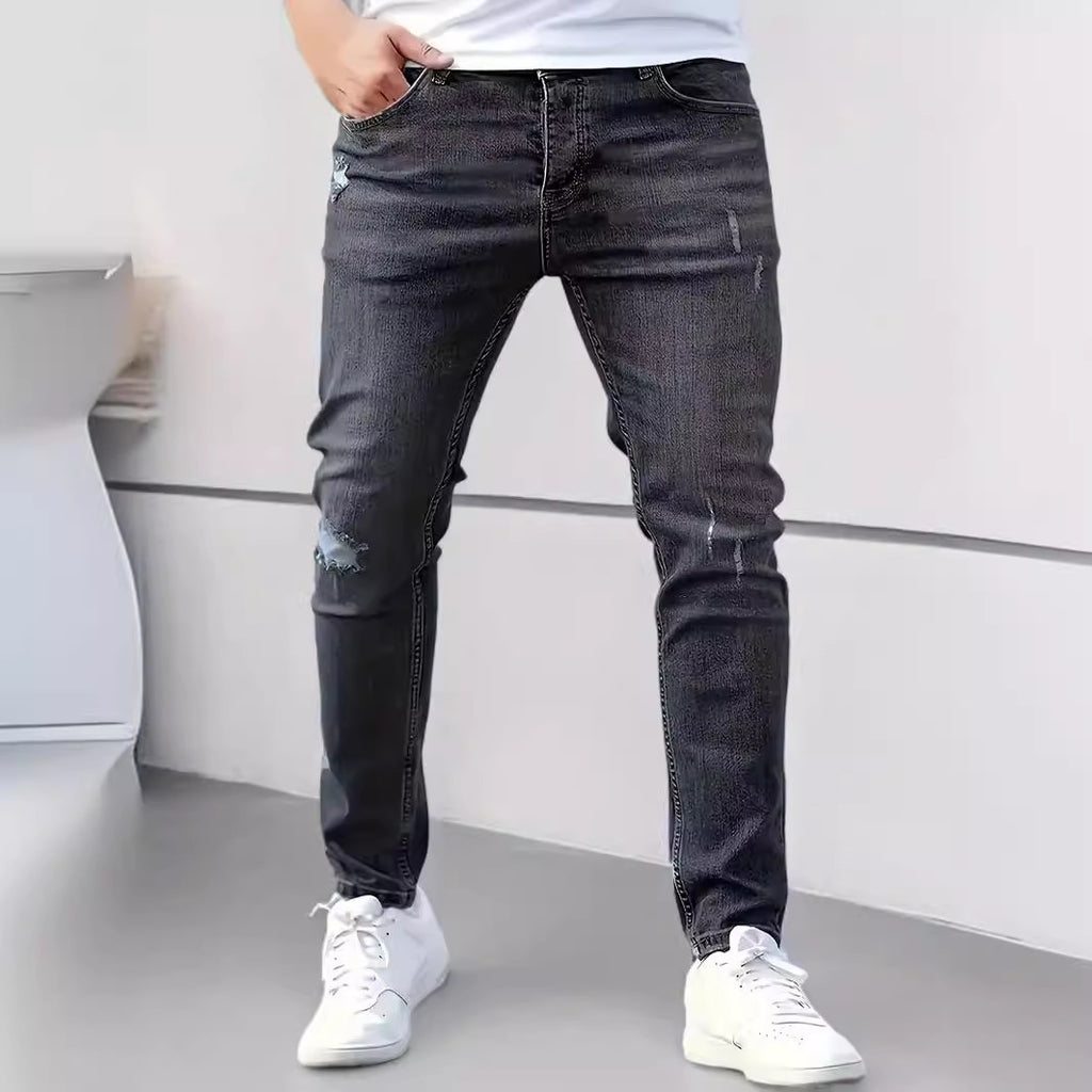 Men's Stretch Slim Fit Jeans - Casual Tapered Denim Pants