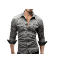 Men's Classic Denim Jacket - Casual Jacket with Lapel Collar