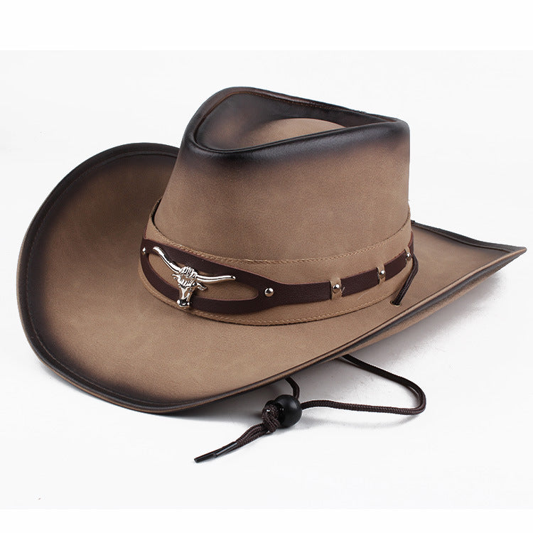 Wide Brim Western Cowboy Hat – Sun Protection Outdoor Hat