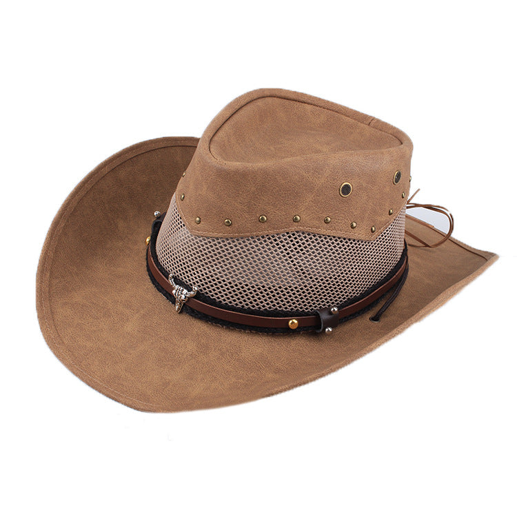 Wide Brim Western Cowboy Hat – Sun Protection Outdoor Hat