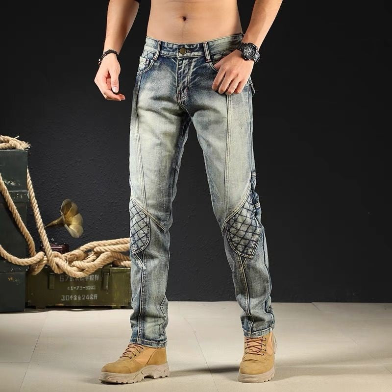 Men's Vintage Straight Leg Jeans - Retro Japanese Loose Fit Denim Pants