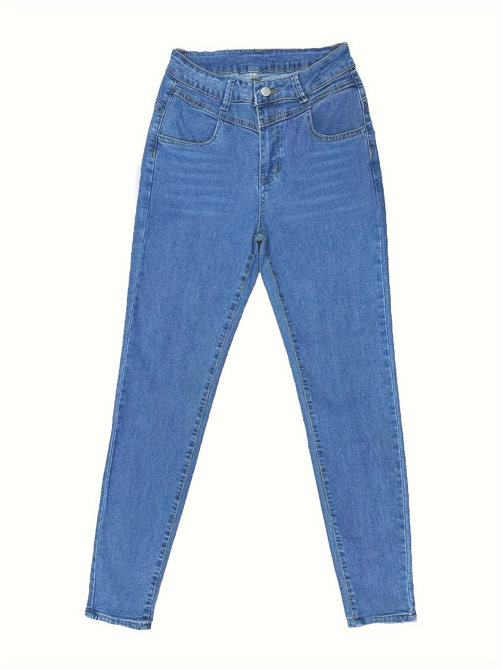 Women's High Waist Cropped Skinny Jeans - Stretch Denim Pants