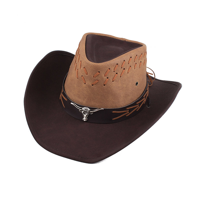 Wide Brim Western Cowboy Hat – Sun Protection Outdoor Hat