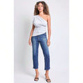Women's Straight Leg Denim Jeans - Mid Rise Casual Cotton Jeans