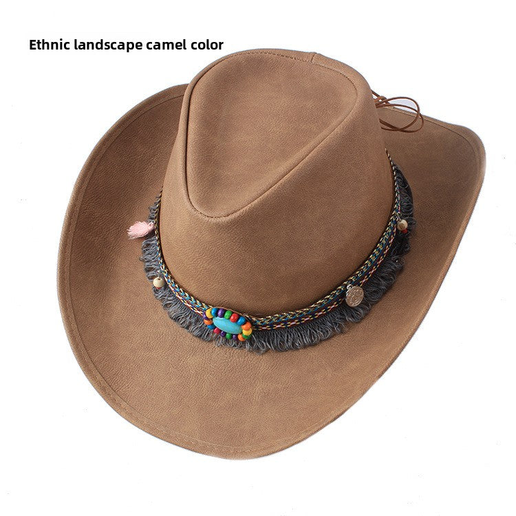 Wide Brim Western Cowboy Hat – Sun Protection Outdoor Hat