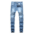 Men's Distressed Slim Fit Jeans - Stretch Ripped Denim Pants