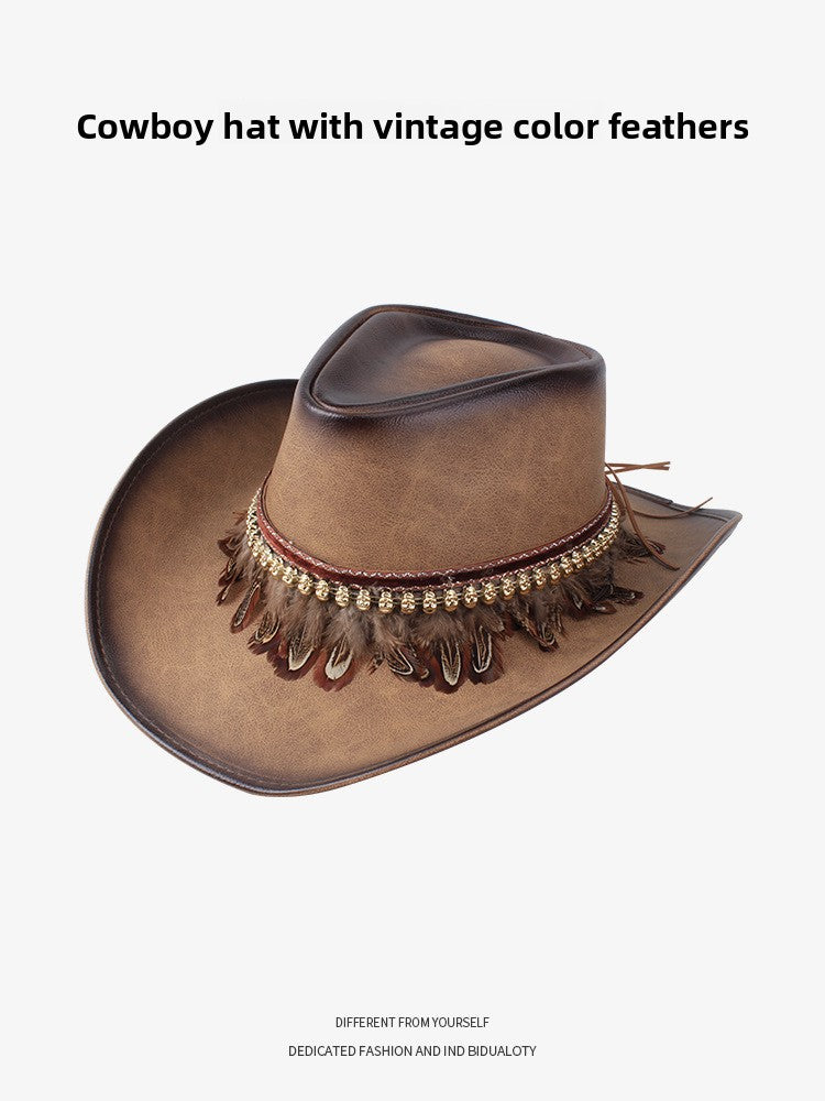 Wide Brim Western Cowboy Hat – Sun Protection Outdoor Hat
