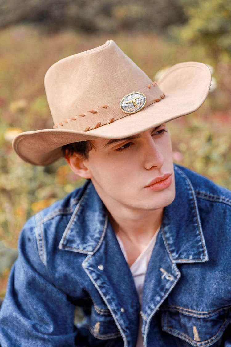 Wide Brim Western Cowboy Hat – Sun Protection Outdoor Hat