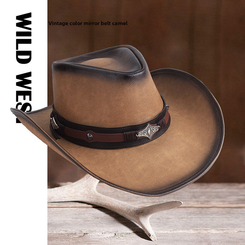 Wide Brim Western Cowboy Hat – Sun Protection Outdoor Hat