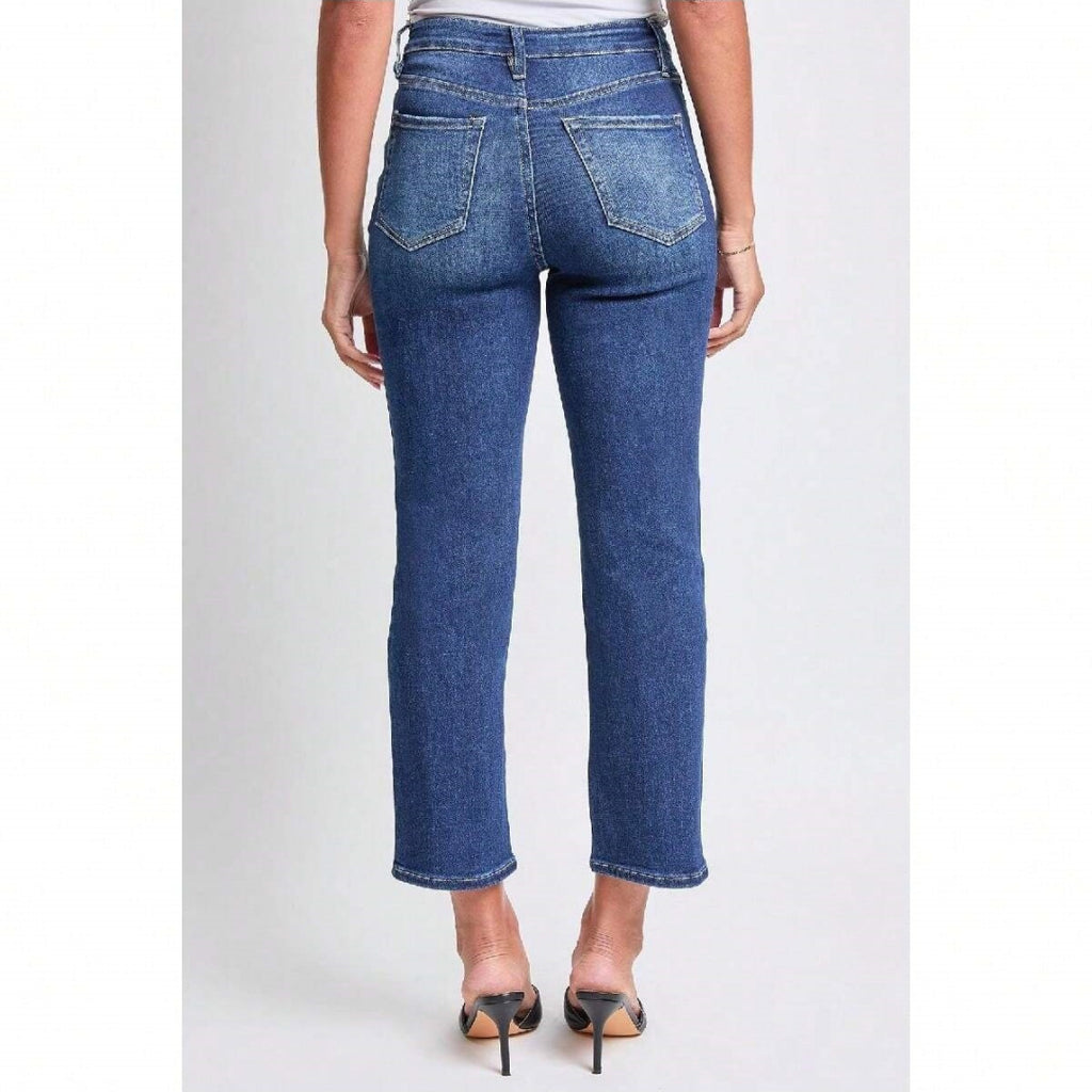 Women's Straight Leg Denim Jeans - Mid Rise Casual Cotton Jeans