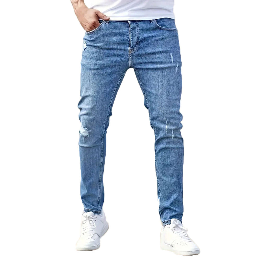 Men's Stretch Slim Fit Jeans - Casual Tapered Denim Pants