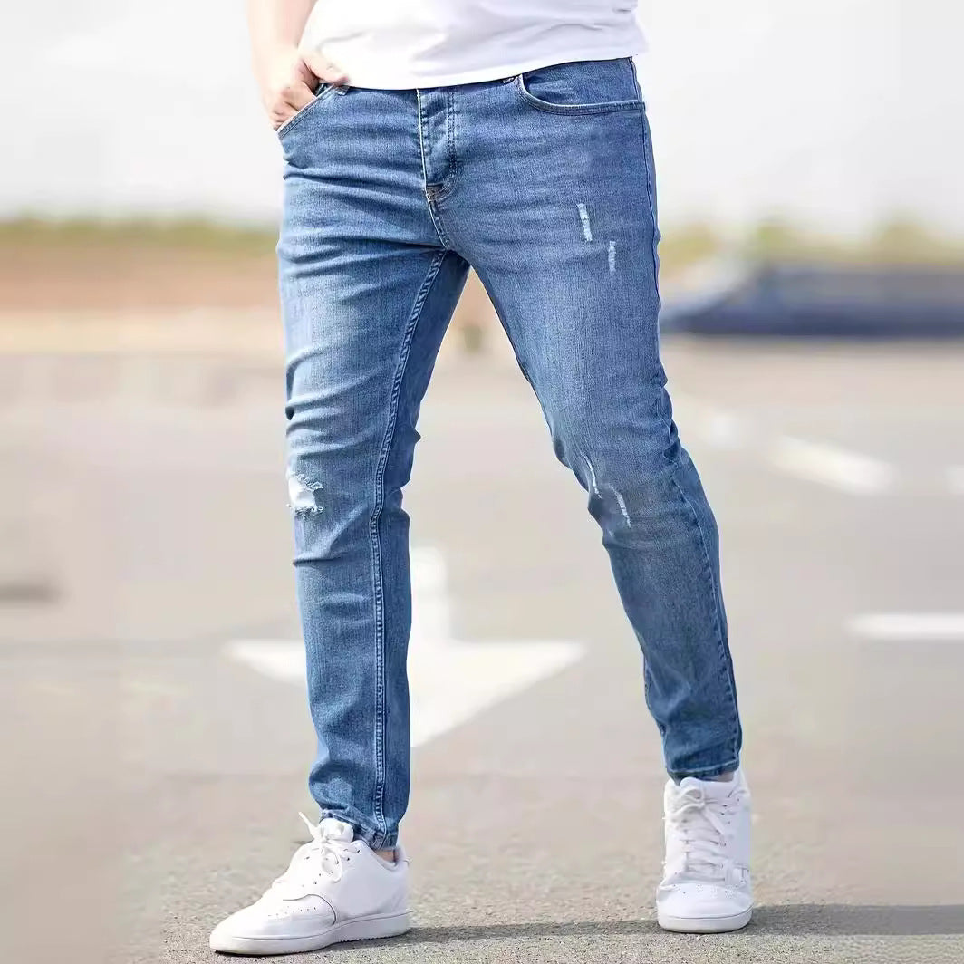 Men's Stretch Slim Fit Jeans - Casual Tapered Denim Pants