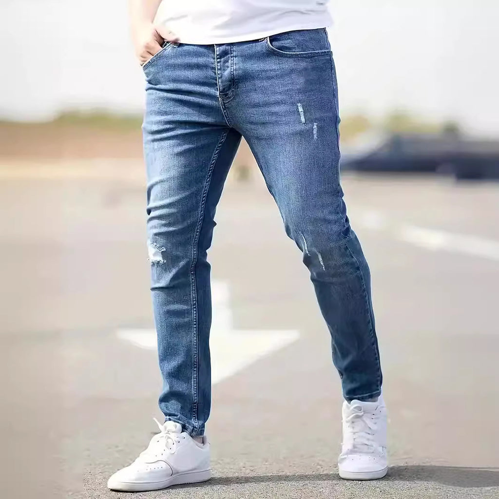 Men's Stretch Slim Fit Jeans - Casual Tapered Denim Pants