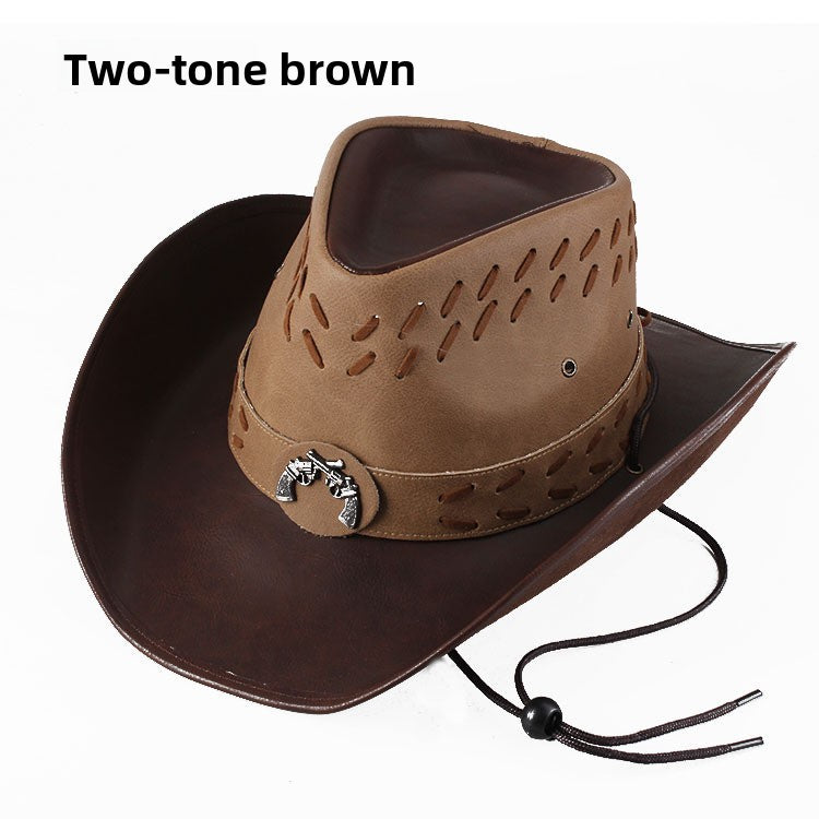 Wide Brim Western Cowboy Hat – Sun Protection Outdoor Hat