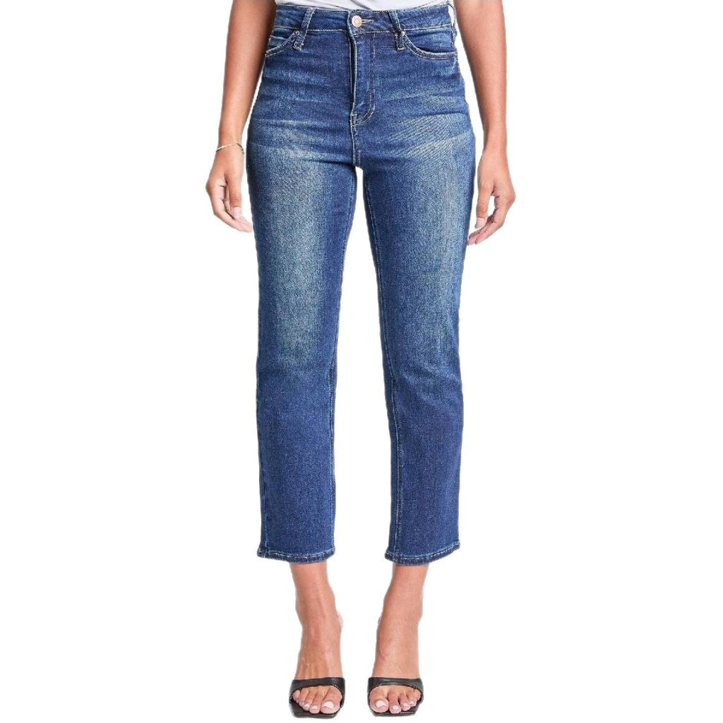 Women's Straight Leg Denim Jeans - Mid Rise Casual Cotton Jeans