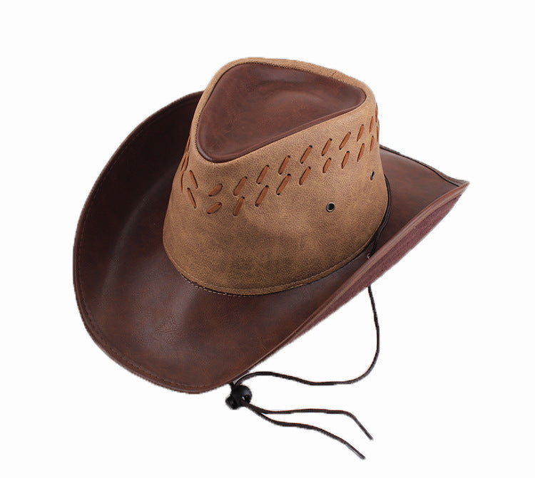 Wide Brim Western Cowboy Hat – Sun Protection Outdoor Hat