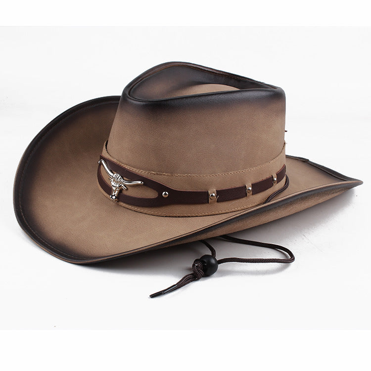 Wide Brim Western Cowboy Hat – Sun Protection Outdoor Hat