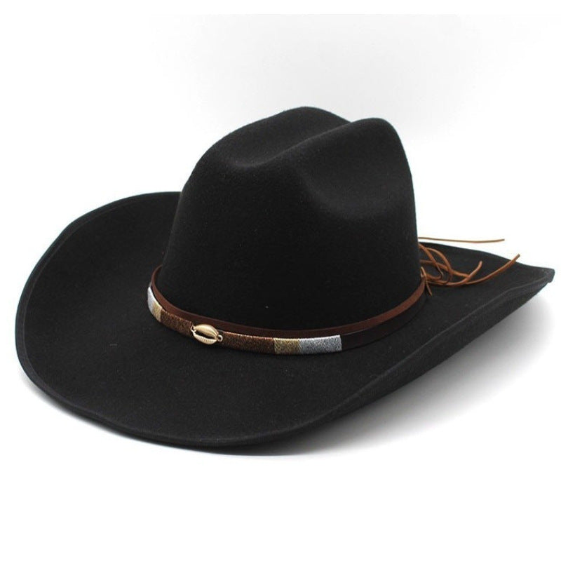Vintage Ethnic Cowboy Hat – Wide Brim Western Sun Hat