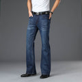 Men's High Waist Flared Jeans - Stretch Wide Leg Denim Bell Bottom Pants