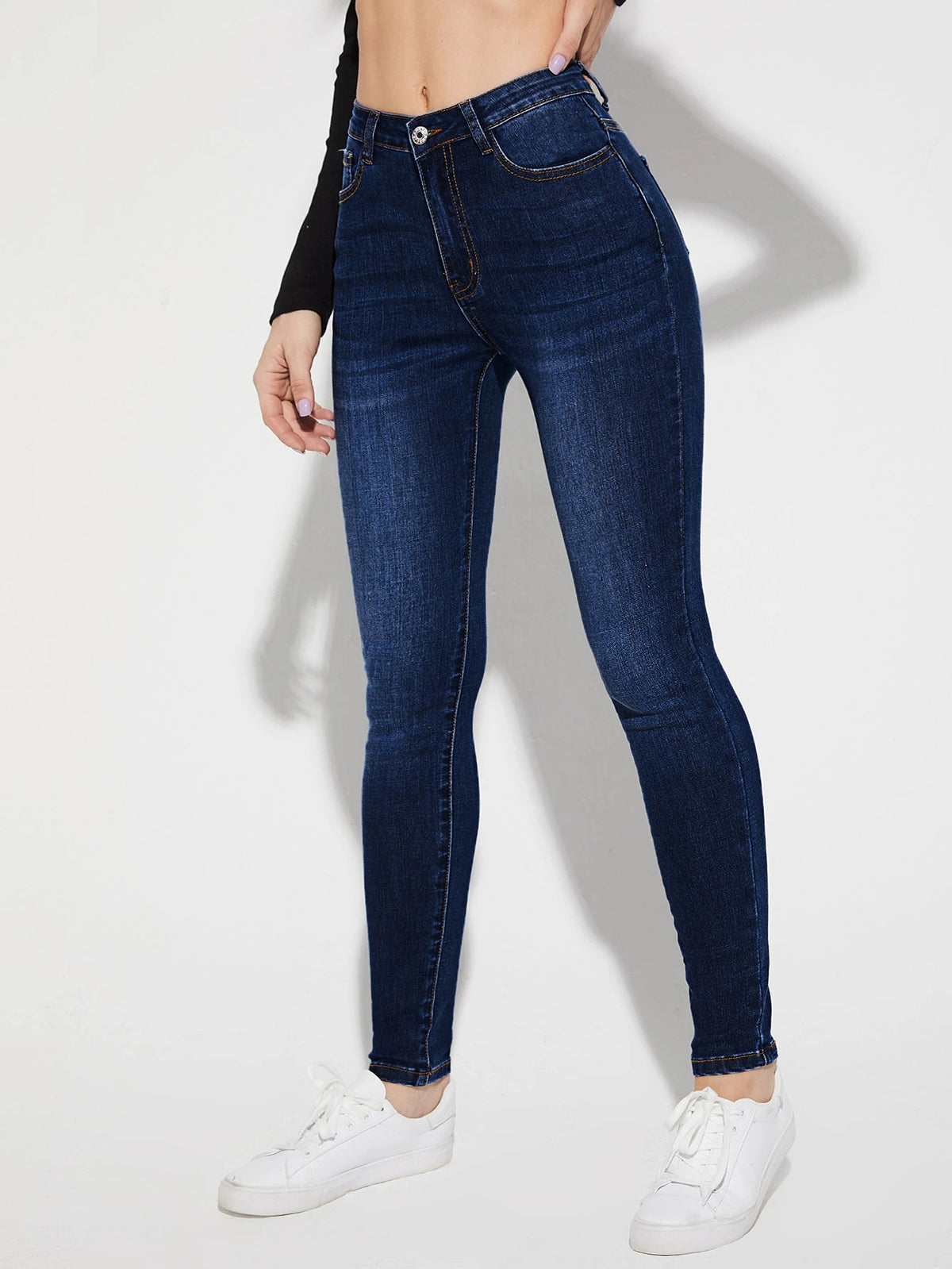 Women's High Waist Skinny Jeans - Stretch Slim Fit Denim Pants