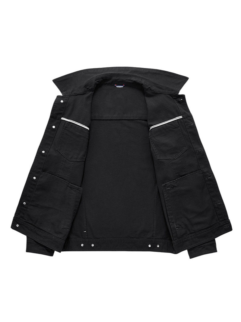 Men's 100% Cotton Casual Jacket - Lightweight Button-Up Utility Jacket
