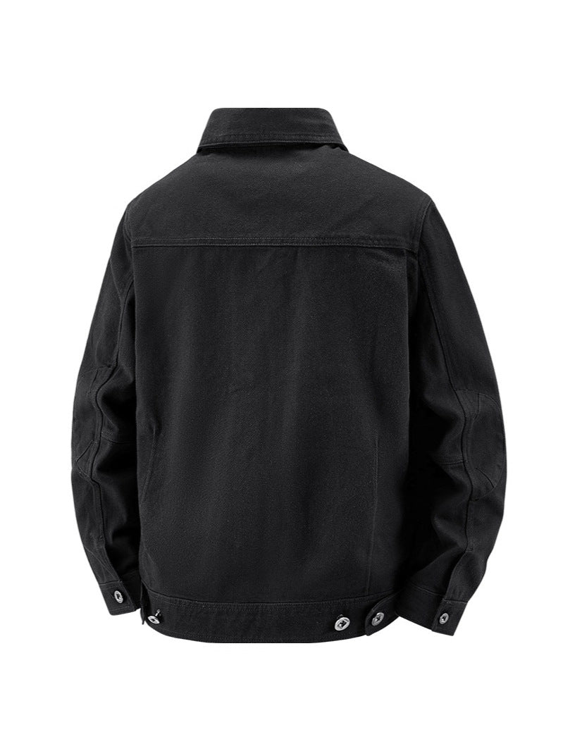 Men's 100% Cotton Casual Jacket - Lightweight Button-Up Utility Jacket