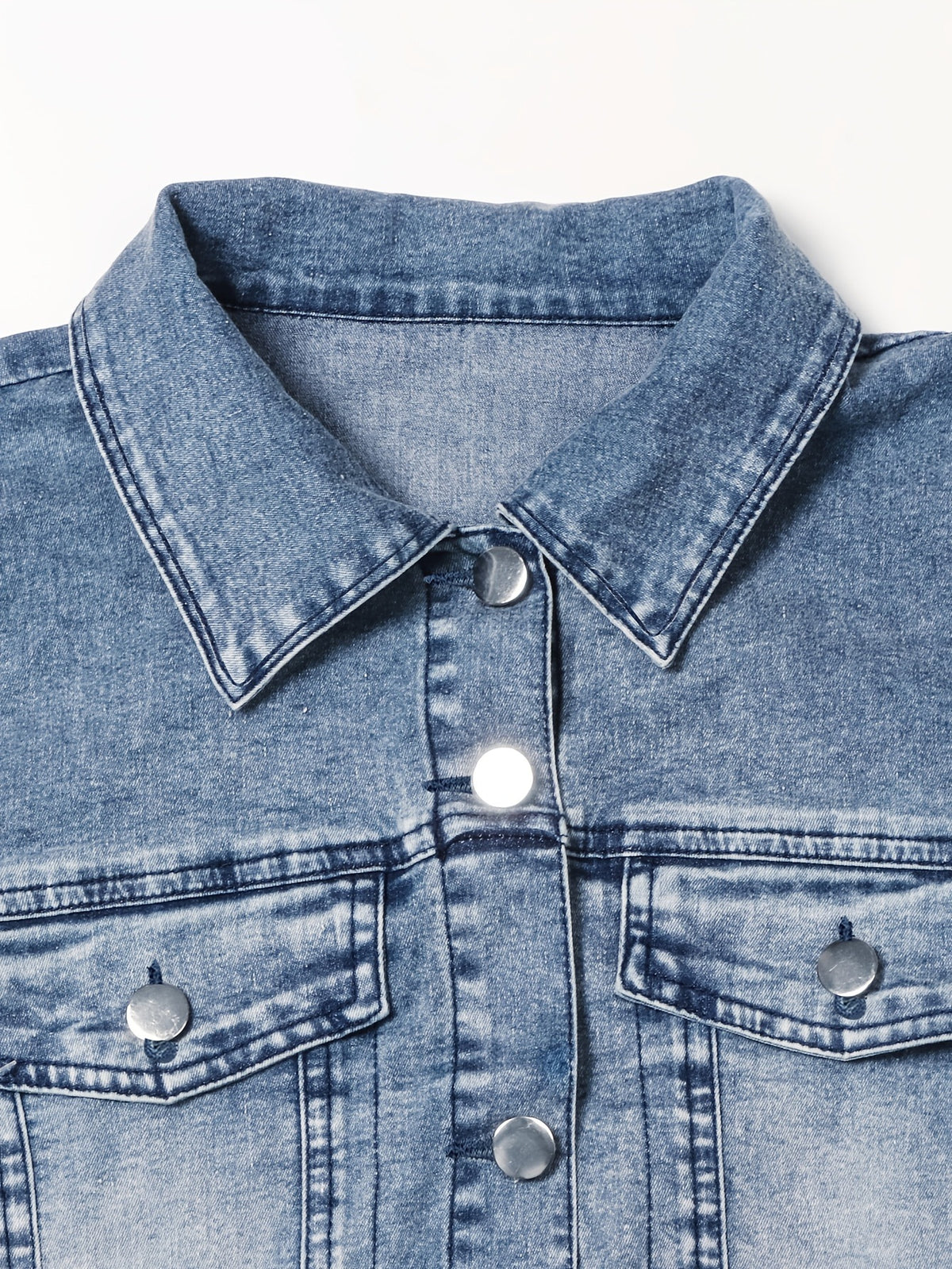 Women's Denim Vest - Casual Button Front Sleeveless Jean Jacket