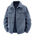 Men's 100% Cotton Casual Jacket - Lightweight Button-Up Utility Jacket