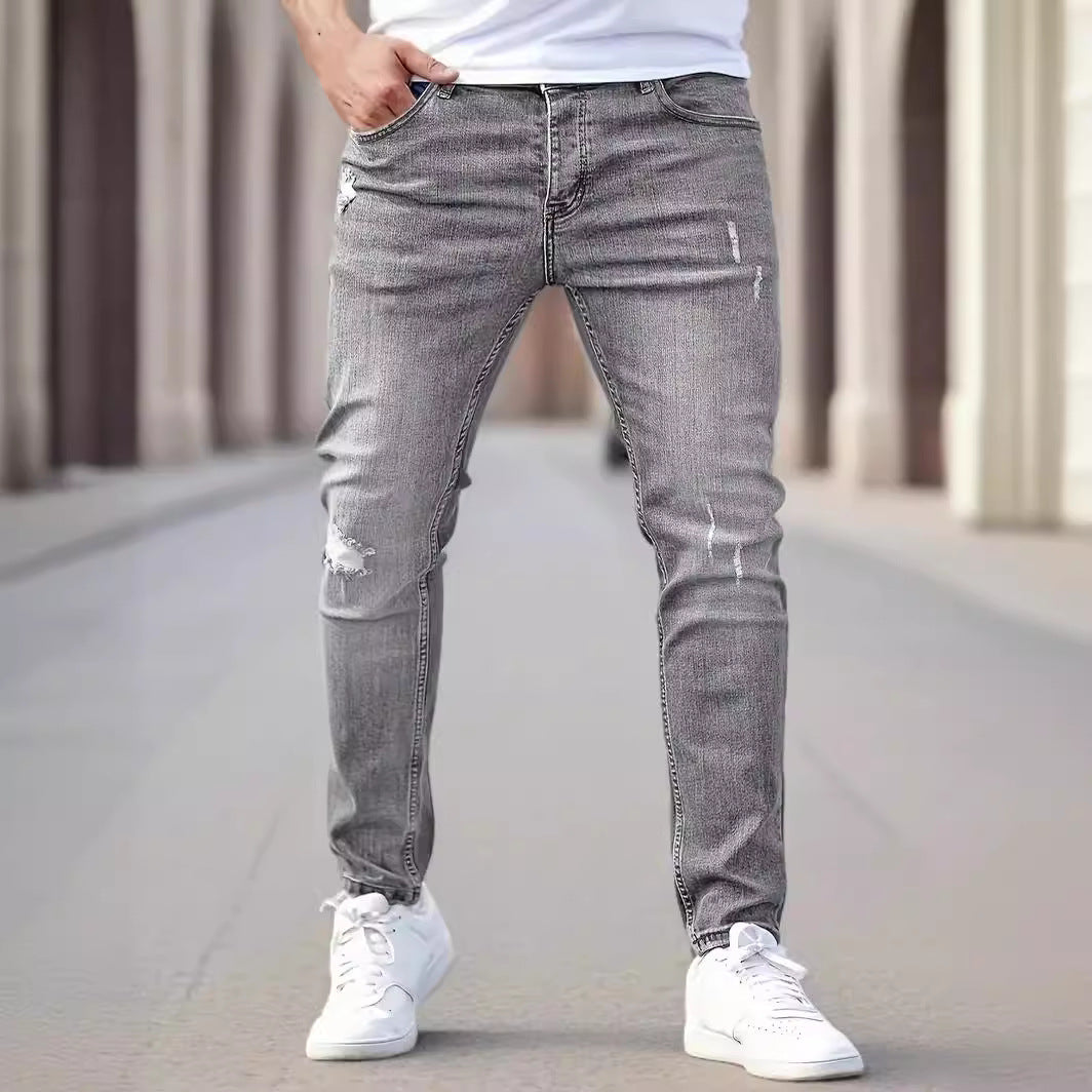 Men's Stretch Slim Fit Jeans - Casual Tapered Denim Pants