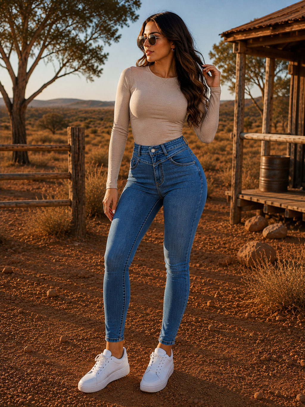 Women's High Waist Cropped Skinny Jeans - Stretch Denim Pants