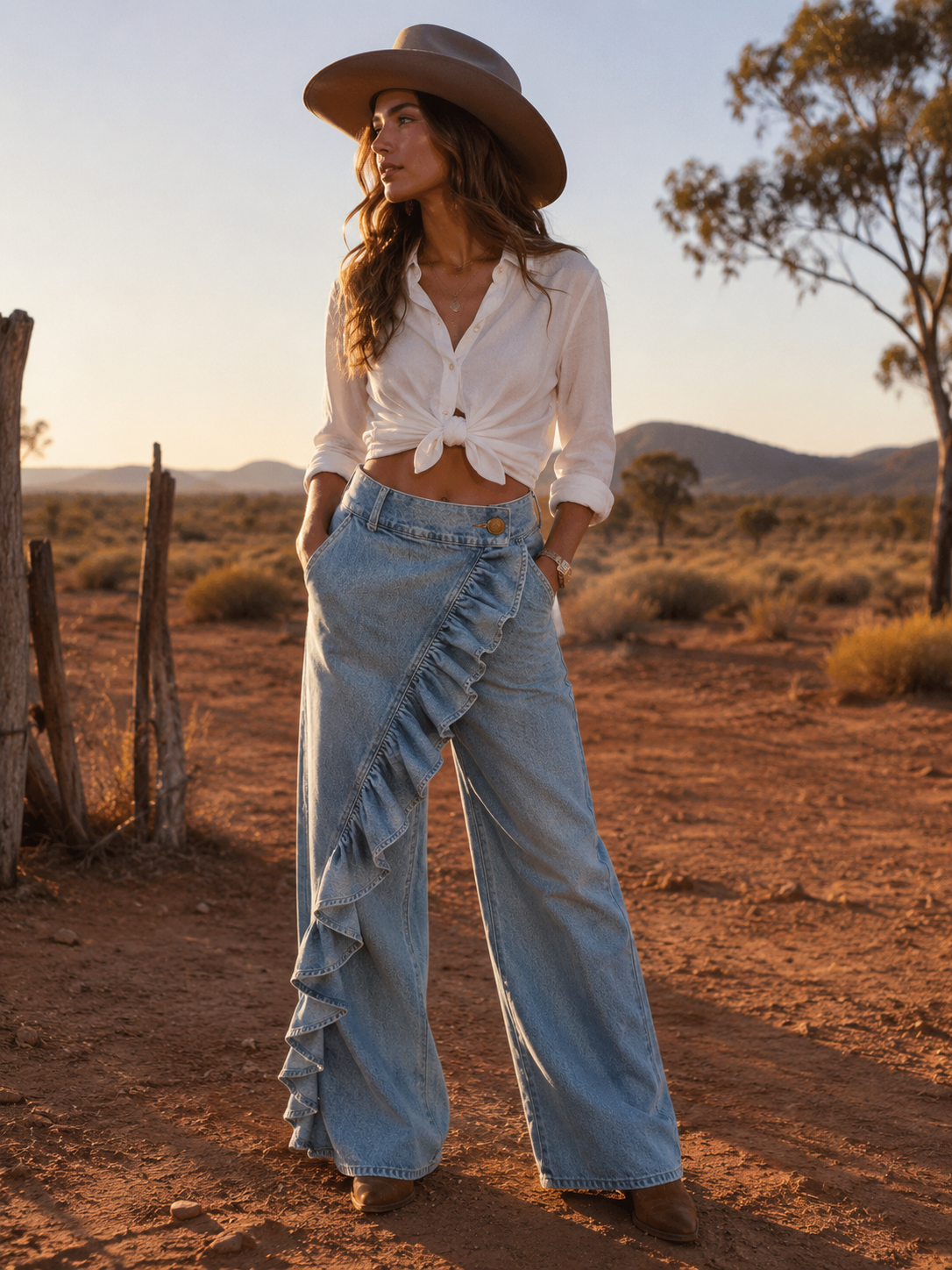 Women's Retro Vintage Loose Fit Denim Jeans - Mid Waist Casual Wide Leg Jeans
