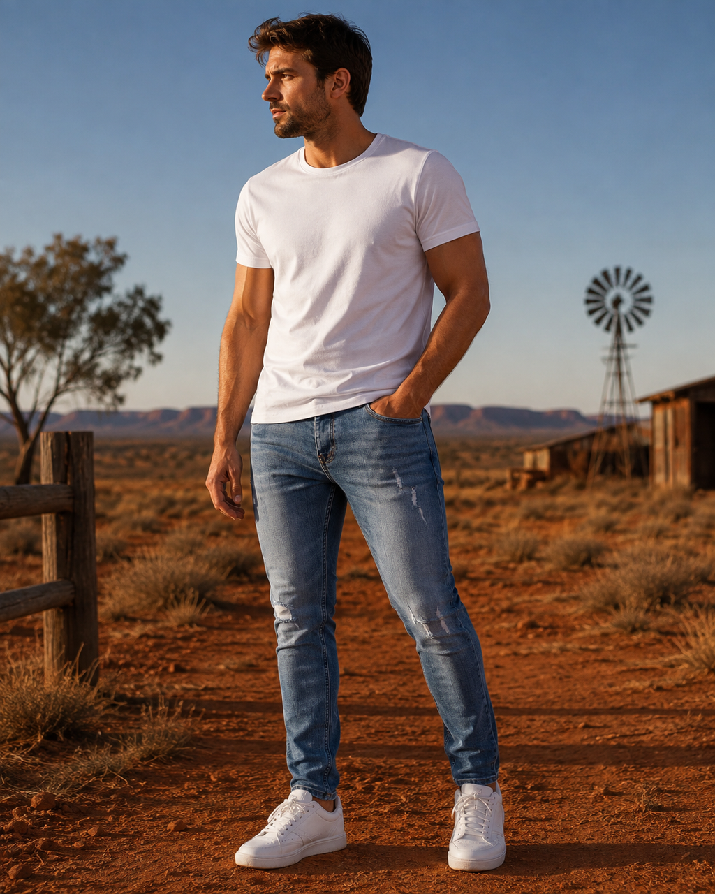 Men's Stretch Slim Fit Jeans - Casual Tapered Denim Pants